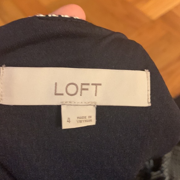 Loft Twill Fit n Flare Blue Dress Size 4 - Picture 3 of 7